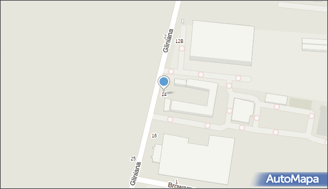 Piotrków Trybunalski, Gliniana, 14, mapa Piotrków Trybunalski