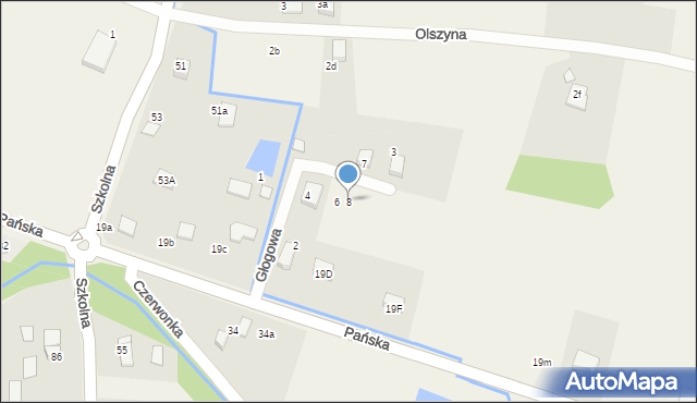 Pisarzowice, Głogowa, 8, mapa Pisarzowice