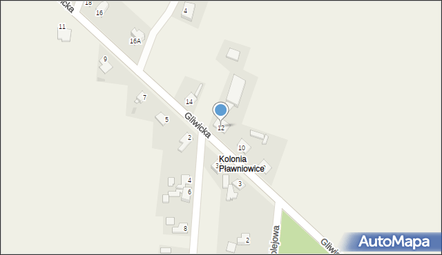 Pławniowice, Gliwicka, 12, mapa Pławniowice