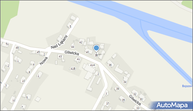 Pławniowice, Gliwicka, 38, mapa Pławniowice