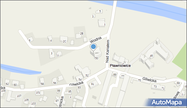 Pławniowice, Gliwicka, 50/II, mapa Pławniowice