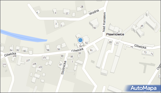 Pławniowice, Gliwicka, 54, mapa Pławniowice