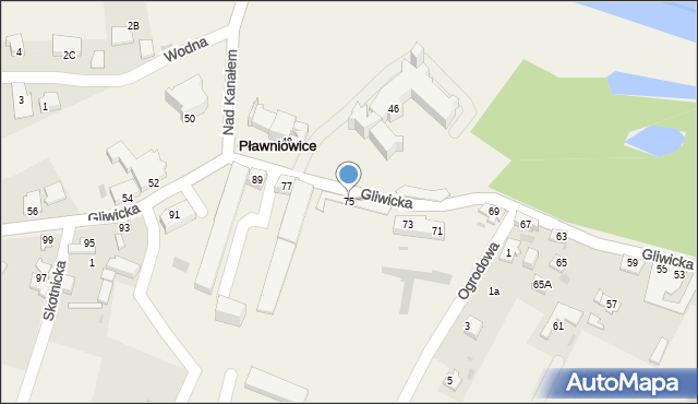 Pławniowice, Gliwicka, 75, mapa Pławniowice