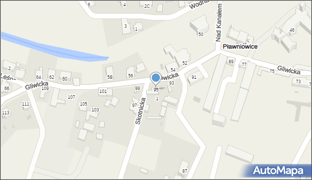 Pławniowice, Gliwicka, 95, mapa Pławniowice