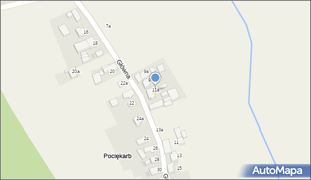 Pociękarb, Główna, 11a, mapa Pociękarb