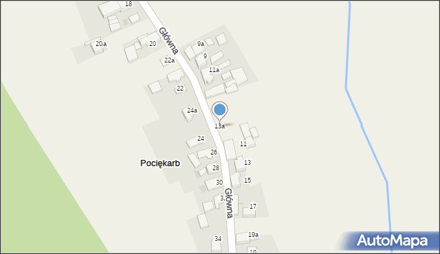 Pociękarb, Główna, 13a, mapa Pociękarb