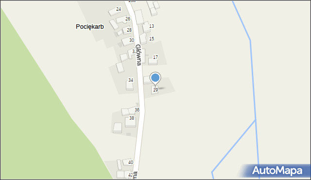 Pociękarb, Główna, 19, mapa Pociękarb