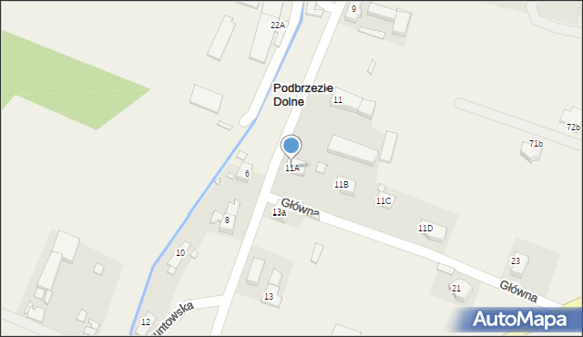 Podbrzezie Dolne, Główna, 11A, mapa Podbrzezie Dolne