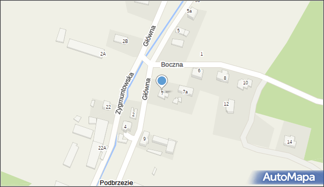 Podbrzezie Dolne, Główna, 7, mapa Podbrzezie Dolne