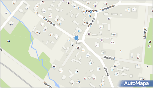 Pogorzel, Główna, 27, mapa Pogorzel