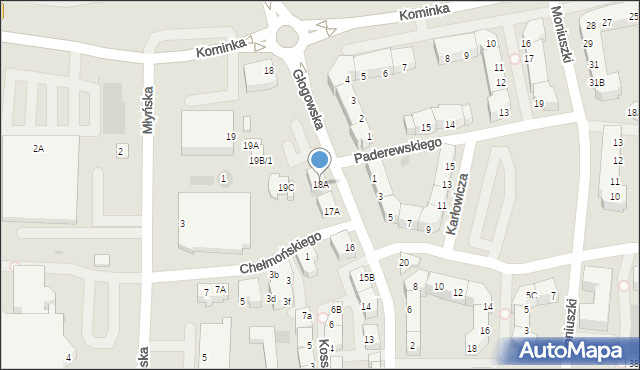 Polkowice, Głogowska, 18A, mapa Polkowice