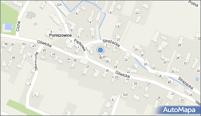 Poniszowice, Gliwicka, 30, mapa Poniszowice