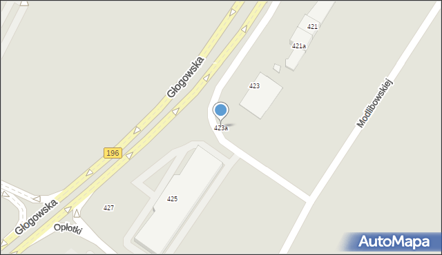 Poznań, Głogowska, 423a, mapa Poznania