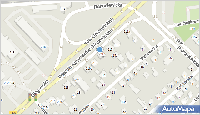 Poznań, Głogowska, 217a, mapa Poznania