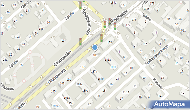 Poznań, Głogowska, 183, mapa Poznania