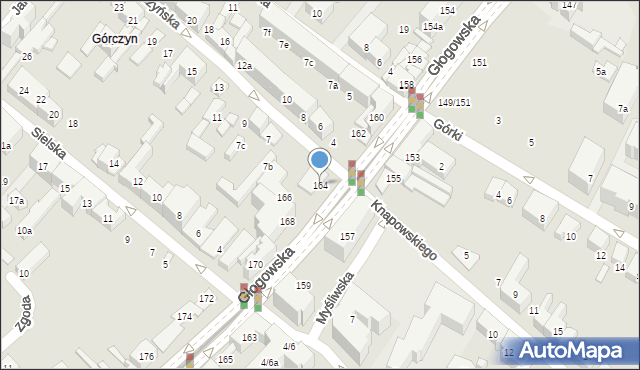 Poznań, Głogowska, 164, mapa Poznania