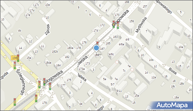 Poznań, Głogowska, 169, mapa Poznania