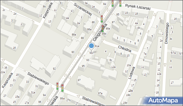 Poznań, Głogowska, 91c, mapa Poznania