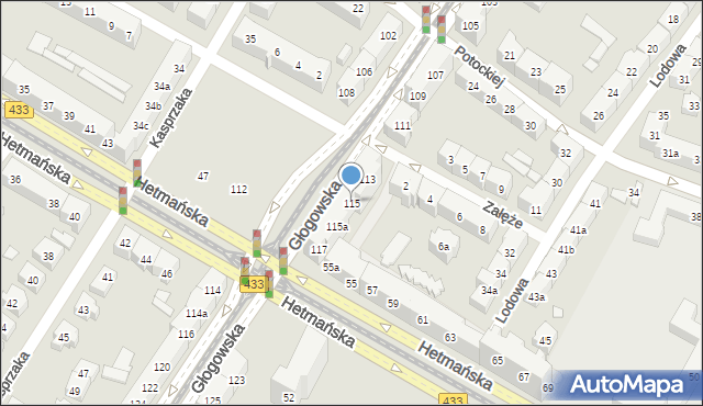 Poznań, Głogowska, 115, mapa Poznania