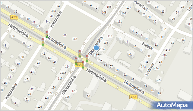 Poznań, Głogowska, 117, mapa Poznania