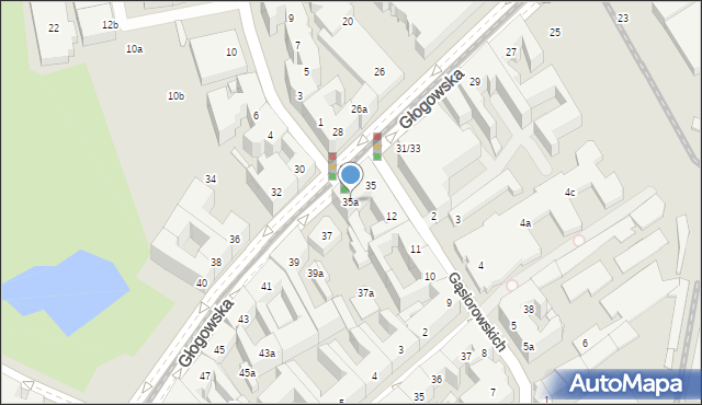 Poznań, Głogowska, 35a, mapa Poznania