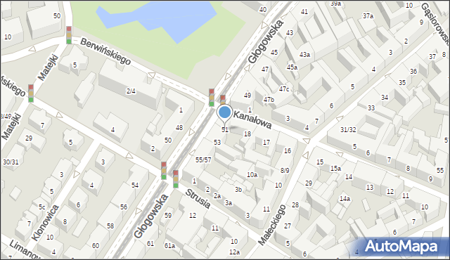 Poznań, Głogowska, 51, mapa Poznania