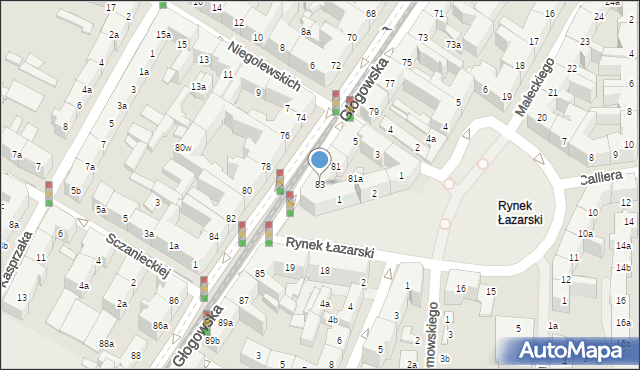 Poznań, Głogowska, 83, mapa Poznania