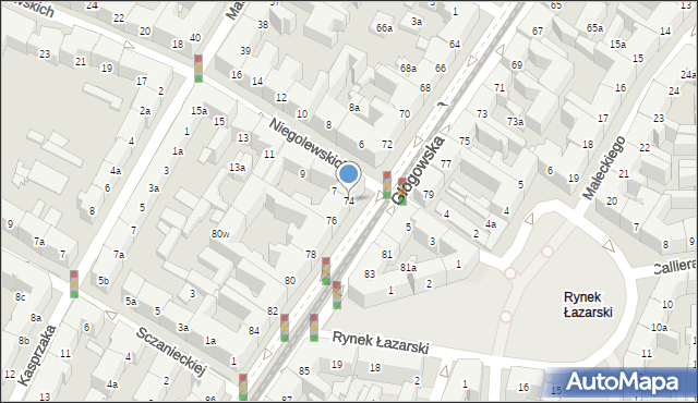 Poznań, Głogowska, 74, mapa Poznania