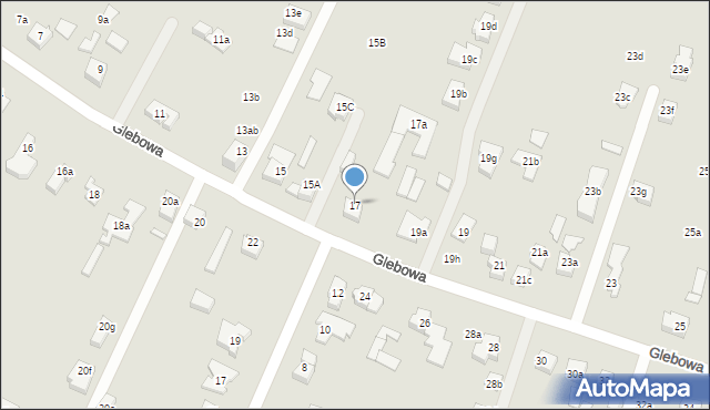 Poznań, Glebowa, 17, mapa Poznania