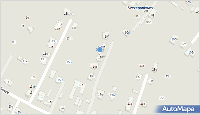 Poznań, Glebowa, 19d, mapa Poznania