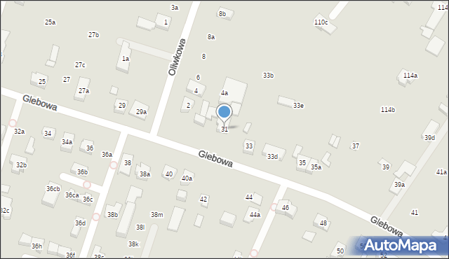 Poznań, Glebowa, 31, mapa Poznania