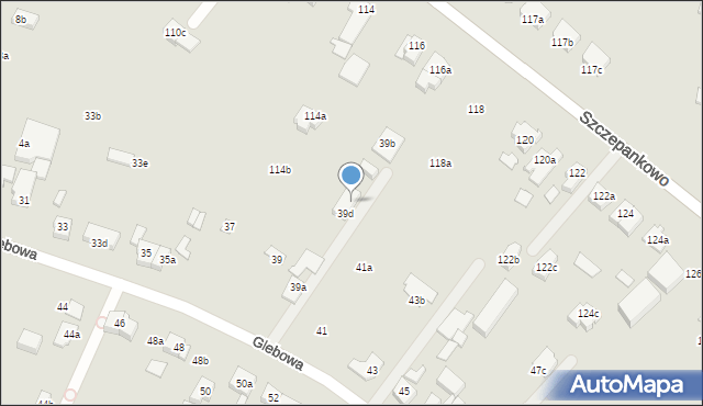 Poznań, Glebowa, 39e, mapa Poznania