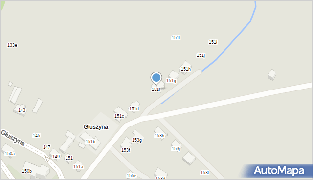 Poznań, Głuszyna, 151f, mapa Poznania