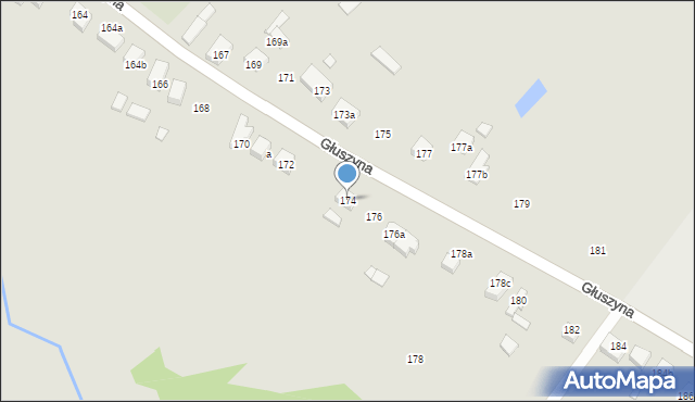 Poznań, Głuszyna, 174, mapa Poznania