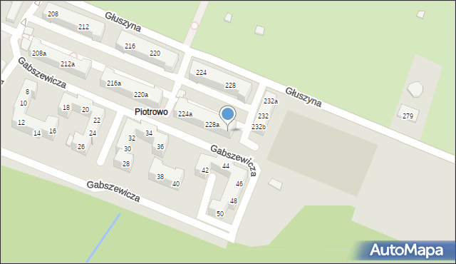 Poznań, Głuszyna, 230a, mapa Poznania