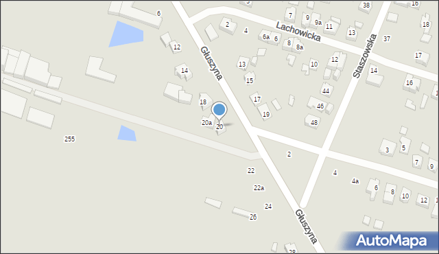 Poznań, Głuszyna, 20, mapa Poznania