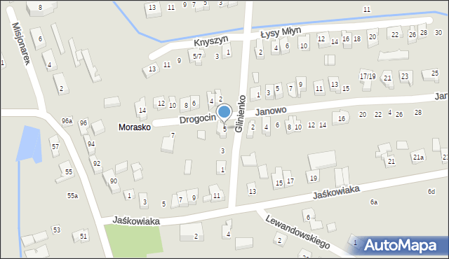 Poznań, Glinienko, 5, mapa Poznania