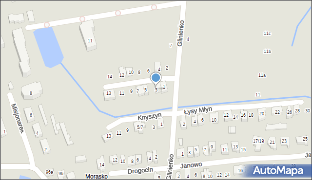 Poznań, Glinno, 3, mapa Poznania