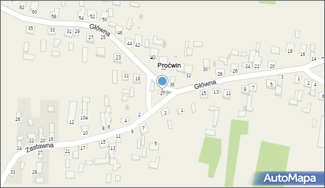 Proćwin, Główna, 17, mapa Proćwin