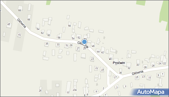 Proćwin, Główna, 25, mapa Proćwin