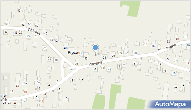 Proćwin, Główna, 30, mapa Proćwin