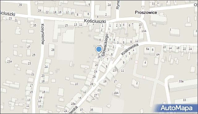 Proszowice, Głowackiego Bartosza, 16, mapa Proszowice