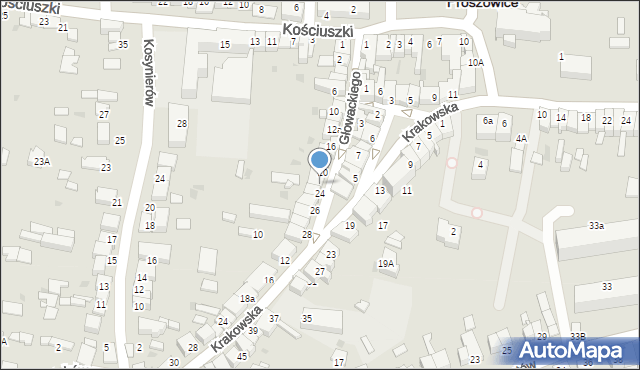 Proszowice, Głowackiego Bartosza, 22a, mapa Proszowice