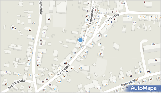 Proszowice, Głowackiego Bartosza, 28, mapa Proszowice