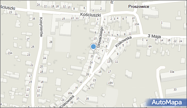 Proszowice, Głowackiego Bartosza, 32, mapa Proszowice