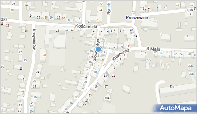 Proszowice, Głowackiego Bartosza, 5, mapa Proszowice