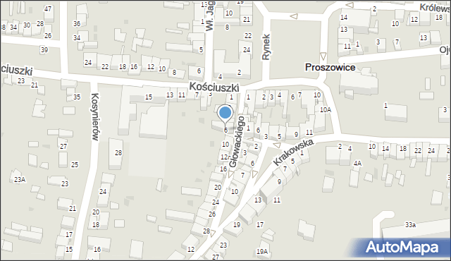 Proszowice, Głowackiego Bartosza, 6, mapa Proszowice