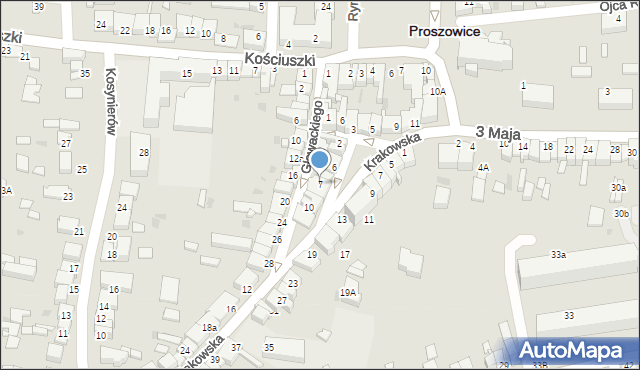 Proszowice, Głowackiego Bartosza, 7, mapa Proszowice