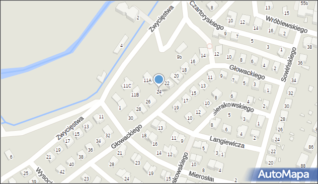 Prudnik, Głowackiego Bartosza, 24, mapa Prudnik