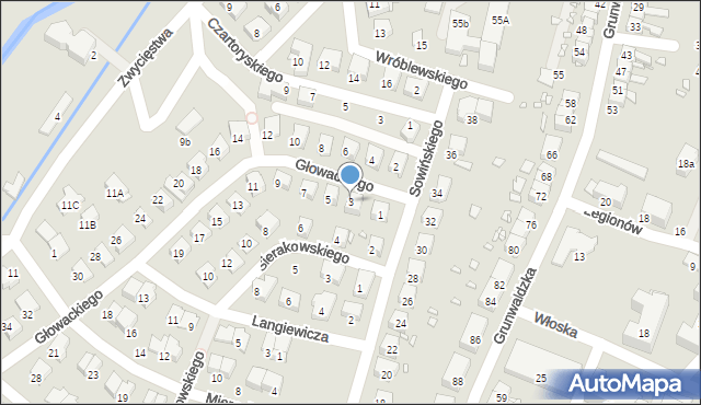 Prudnik, Głowackiego Bartosza, 3, mapa Prudnik